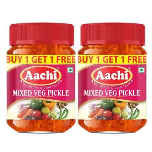 Aachi' Mixed Vegetable Pickle,200gm- Buy 1 Get 1 Free Pack-