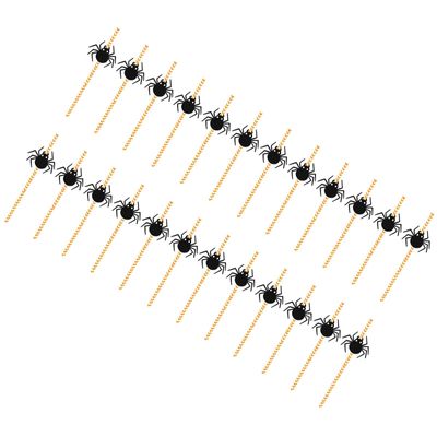 ELBME 24X Halloween Paper Straws Funny Disposable Straws for Carnival Party Spider