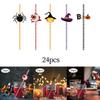 ELBME 24X Halloween Paper Straws Funny Disposable Straws for Carnival Party Spider view 3