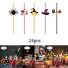 ELBME 24X Halloween Paper Straws Funny Disposable Straws for Carnival Party Spider view 4