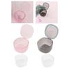 ELBME Denture Bath Box Organizer Cleaner Case with Hanging Net for Retainer Travel Transparent Pink view 1