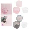 ELBME Denture Bath Box Organizer Cleaner Case with Hanging Net for Retainer Travel Transparent Pink view 2