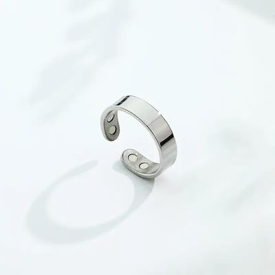 4beauty Therapy Blood Sugar Control Ring, Adjustable Magnetic Therapy Ring for Blood Sugar Management, Lymphatic Drainage, Arthritis Pain Relief (SILVER, 5)