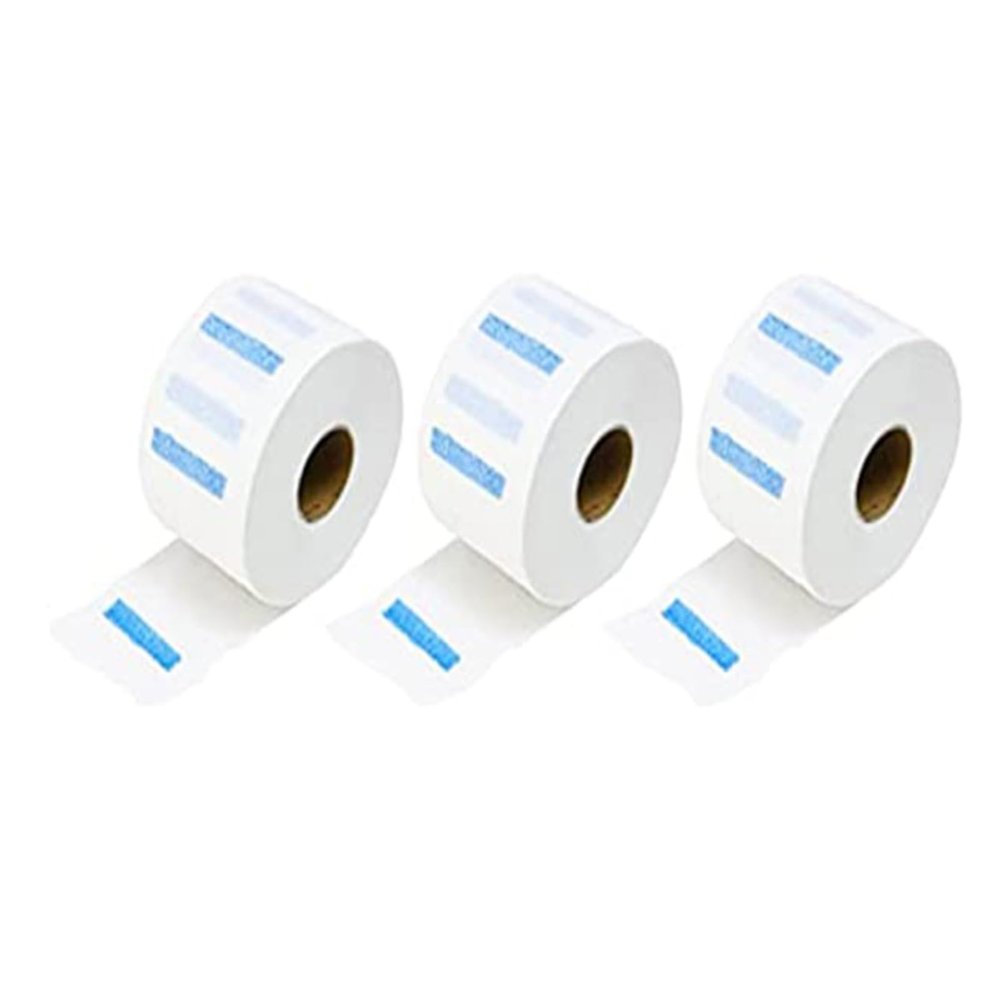 OSEN 3 Rolls 300 Neck Strips Barber Paper Neck Strips for Neck Ruffle Roll Tissue for Salon Beauty Hair cutting Personal and Professional Use (White)
