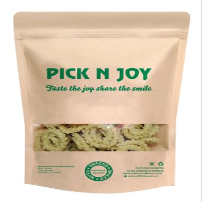 Pick N Joy Palak Chakli - Delicious, Crunchy Namkeen & Snacks | Ready to Eat Tea Time Snack | Cholesterol-Free, No Trans Fats, No Preservatives (250 gm)