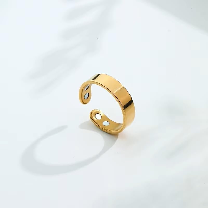 4beauty Therapy Blood Sugar Control Ring, Adjustable Magnetic Therapy Ring for Blood Sugar Management, Lymphatic Drainage, Arthritis Pain Relief (GOLD, 2)