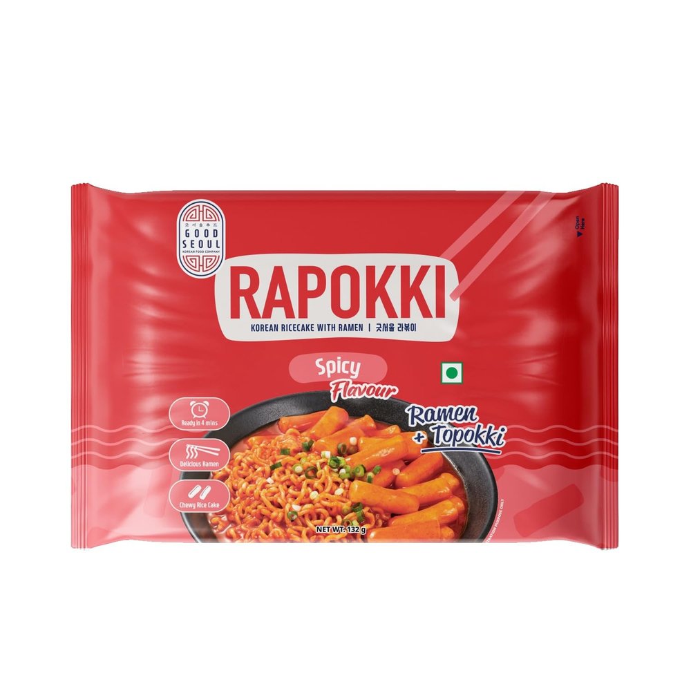 Good Seoul Rapokki Spicy  K-Food Korean Ricecake with Ramen  Ramen + Topokki, 4.66 oz  132 g