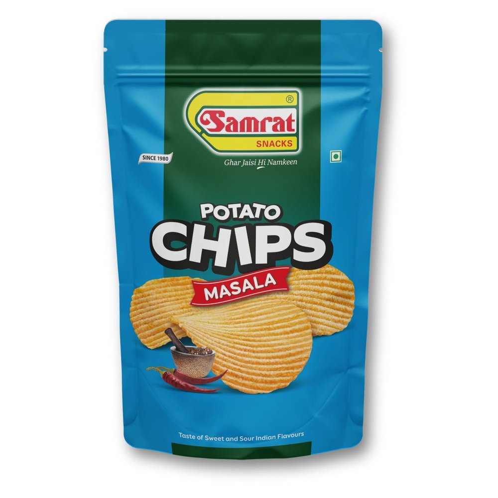Samrat Potato Chips Masala Crispy & Crunchy Aloo Wafer | Ready-to-Eat Indian Snack | Ideal for Tea Time, Parties & Festivals (Pack of 2 (2 x 149g))