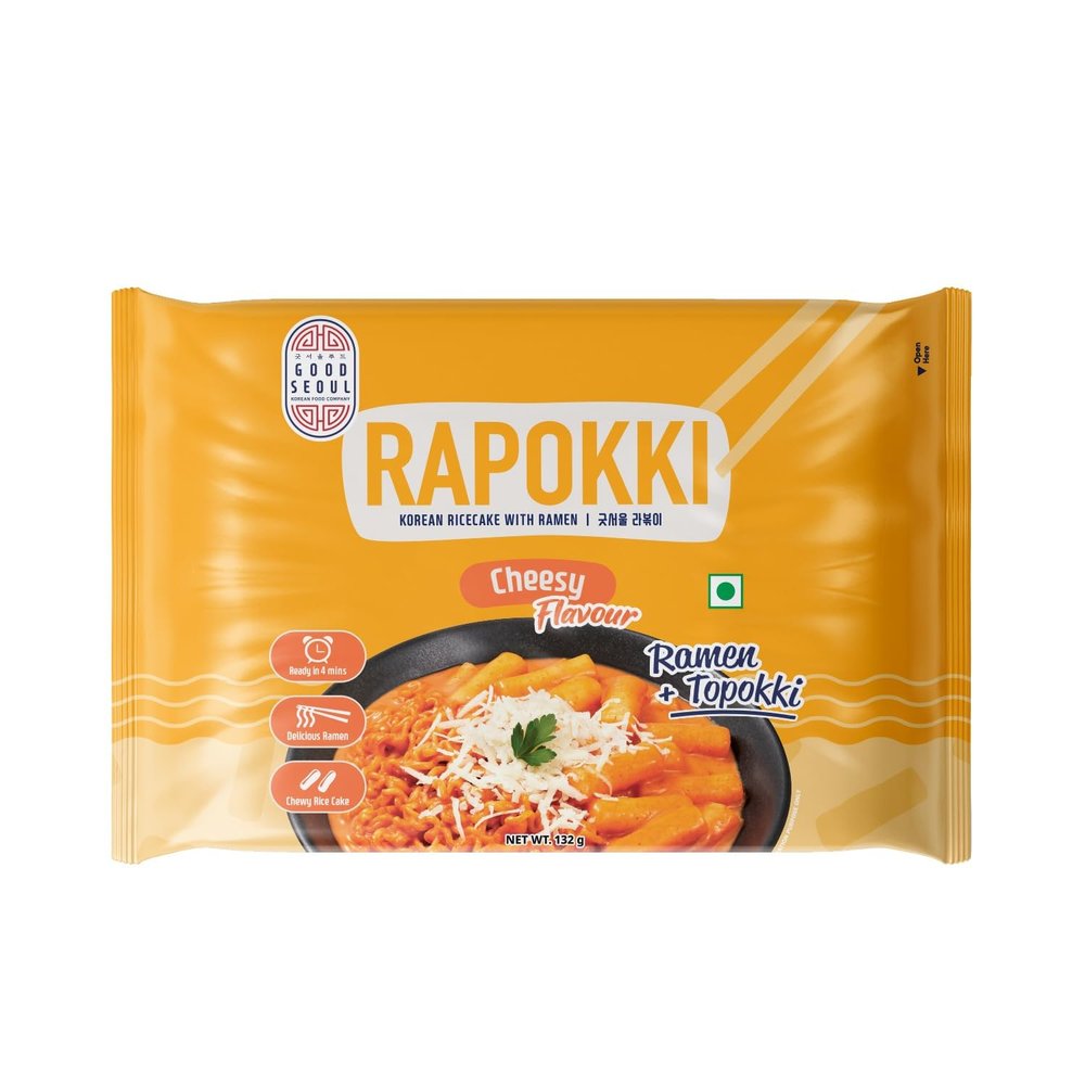 Good Seoul Rapokki Cheese K-Food Korean Ricecake with Ramen Ramen + Topokki, 4.66 oz 132 g