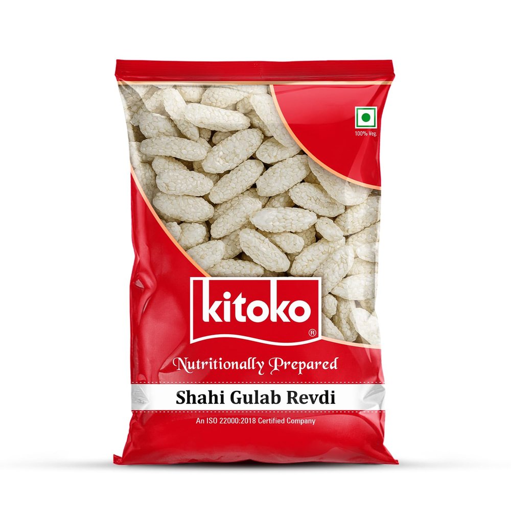 Kitoko Shahi Gulab Revdi | Sweet Sugar Revadi | Fresh and Crunchy Rewari | Til Sweets | Sesame Candy 500gm