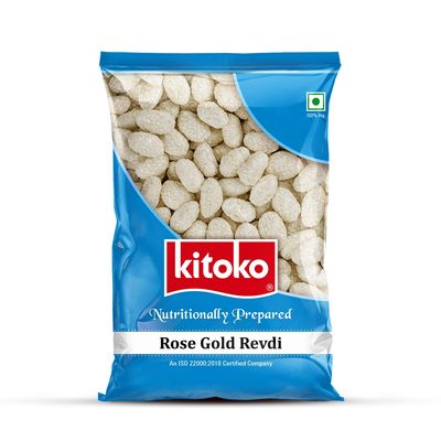 Kitoko Rose Gold Revadi | Sweet Sugar Revadi | Fresh and Crunchy Rewari | Til Sweets | Sesame Candy 200g