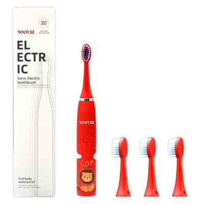 Root32 Kids Electric Sonic Rechargeable Toothbrush, 4 Brushing Modes, 1 Year Warranty, IPX Class 6 Waterproof, Dupont Bristles |360 Deep Cleaning, Waterproof |Red