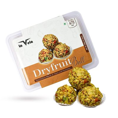 la Vela Dry Fruits Ladoo Sugar |Dry Fruits Ball | Handmade with 95% Mixed Nuts, Black Raisins, Gulkand & Pure Cow Ghee | No Sugar, No Jaggery, No Preservatives | Healthy Indian Mithai & Premium Festival Laddu Sweets (200 Gram)