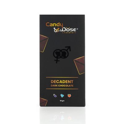 Candy Dose Chocolate Dark Chocolate for Men & Women Mood Uplifting Delight (50 Gram) (Pack of 2) Luxurious Flavour Chocolate Ideal For Men & Women, Vegetarian And Gluten-Free Delights