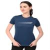 3Colors Women Polyester RGB Round Neck Dry Regular Fit Gym Sports Printed T-Shirt-MULTILINE (in, Alpha, M, Blue) view 1