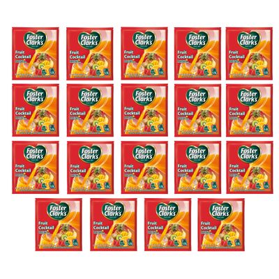 Foster Clark Fruit Cocktail Flavored Powder Drink 20g Packet - Makes 1.5L (19 x 20g) | Imported Drink Mixes | Rich Beverage Mix for Instant Refreshment
