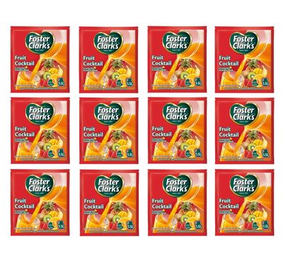Foster Clark Fruit Cocktail Flavored Powder Drink 20g Packet - Makes 1.5L (12 x 20g) | Imported Drink Mixes | Rich Beverage Mix for Instant Refreshment