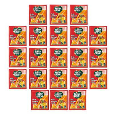 Foster Clark Fruit Cocktail Flavored Powder Drink 20g Packet - Makes 1.5L (21 x 20g) | Imported Drink Mixes | Rich Beverage Mix for Instant Refreshment