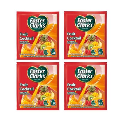 Foster Clark Fruit Cocktail Flavored Powder Drink 20g Packet - Makes 1.5L (4 x 20g) | Imported Drink Mixes | Rich Beverage Mix for Instant Refreshment