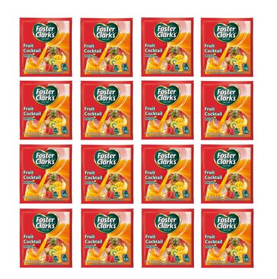 Foster Clark Fruit Cocktail Flavored Powder Drink 20g Packet - Makes 1.5L (16 x 20g) | Imported Drink Mixes | Rich Beverage Mix for Instant Refreshment