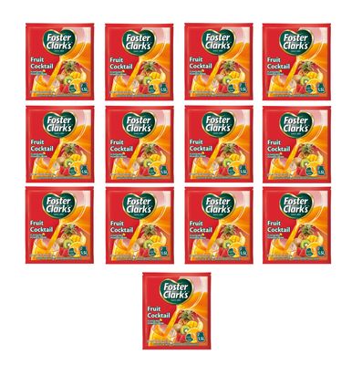 Foster Clark Fruit Cocktail Flavored Powder Drink 20g Packet - Makes 1.5L (13 x 20g) | Imported Drink Mixes | Rich Beverage Mix for Instant Refreshment