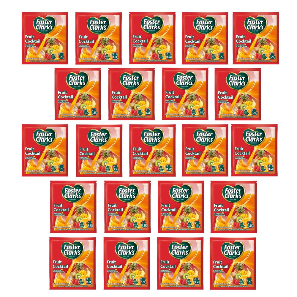 Foster Clark Fruit Cocktail Flavored Powder Drink 20g Packet - Makes 1.5L (22 x 20g) | Imported Drink Mixes | Rich Beverage Mix for Instant Refreshment