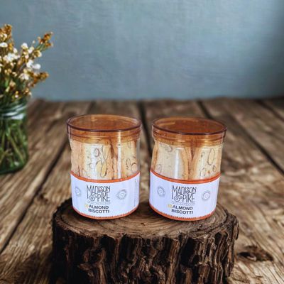 Madison & Pike Almond Biscotti | Crispy And Crunchy Gourmet Almond Cookies best for Coffee And Tea Break Or As A Special Treat 150gm | Pack of 2