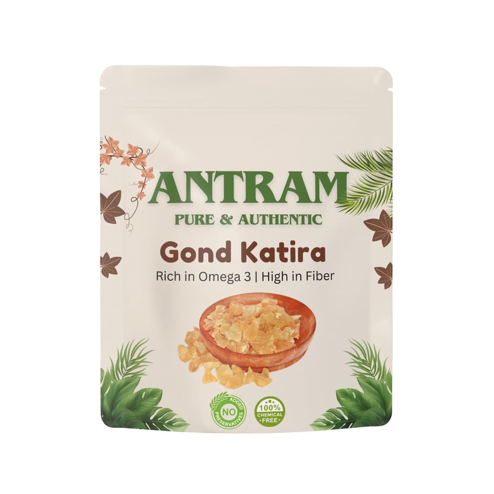 Antram Gond Katira 200gm Raw & Unprocessed Natural Edible Gum | High Cooling Summer Herb | Rich in Fiber & Omega 3 for Drinks, Desserts & Ayurvedic Use Tragacanth Gum
