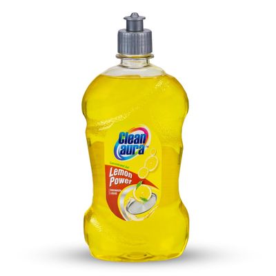 Clean Aura Dish Wash Liquid | Concentrated Gel with Lemon Power | Gentle on Hands, Tough on Grease | 500ml, 1ltr, 5ltr (500 ml)