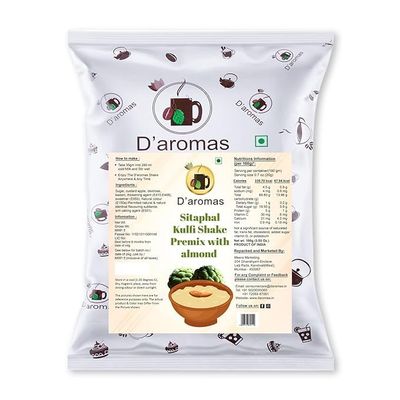 D'aromas Custard Apple, Sitaphal Basundi Milkshake Premix With Almond 1.5kg, 100% Vegetarian Instant Ready Mix Powder for Home, Restaurants, Cafe, Wedding, Parties (Each 500gm) (Pack Of 3)