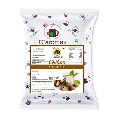 D'aromas Chikoo Shake Premix Powder 1.5kg, 100% Vegetarian Instant Delicious Milkshake, Ready Mix Powder Ideal For Home, Parties,Wedding, Cafe, Restaurant (Each 500gm) (Pack Of 3)