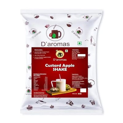 D'aromas Custard Apple Shake Premix Powder 3kg, 100% Vegetarian Instant Delicious Milkshake, Ready Mix Powder Ideal For Home, Parties,Wedding, Cafe, Restaurant (Each 500gm) (Pack Of 6)
