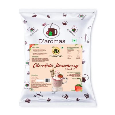 D'aromas Chocolate Starwberry Shake Premix Powder 3kg, 100% Vegetarian Instant Delicious Milkshake, Ready Mix Powder Ideal For Home, Parties,Wedding, Cafe, Restaurant (Each 500gm) (Pack Of 6)
