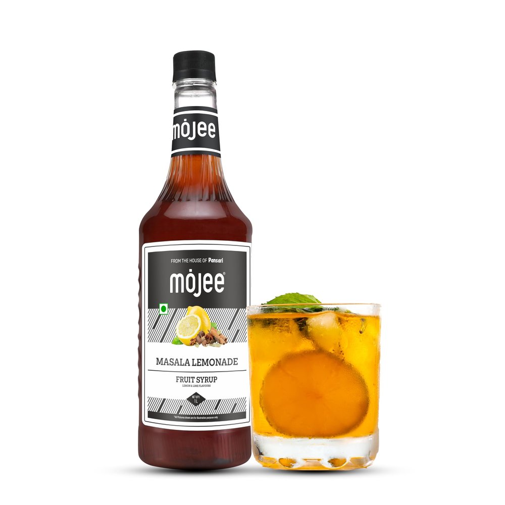 Mojee Masala Lemonade Syrup | Tangy & Spicy Lemon-Lime Flavored Syrup for Mocktails, Cocktails, Shikanji & Refreshing Drinks | Bar & Caf Essential  1L