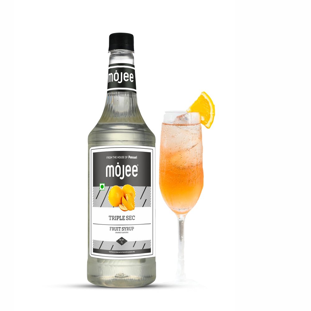 Mojee Triple Sec Syrup | Bold & Zesty Orange-Flavored Syrup for Mocktails, Cocktails, Margaritas & Classic Mixology | Bar & Caf Essential  1L