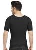 Dermapress Gynecomastia Compression garment with Short Sleeve| MICROPOLY FABRIC | Front Zip and Hook Closer| Tomboy Chest Binder| Chest, Abdomen & Back Support for Men| (Black, XL) view 2