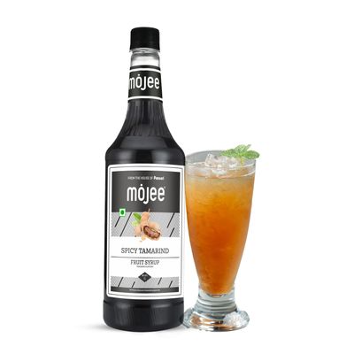 Mojee Spicy Tamarind Syrup | Tangy & Spicy Tamarind-Flavored Syrup for Mocktails, Cocktails, Chaat Drinks & Indian Beverages | Bar & Caf Essential  1L