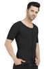 Dermapress Gynecomastia Compression garment with Short Sleeve| MICROPOLY FABRIC | Front Zip and Hook Closer| Tomboy Chest Binder| Chest, Abdomen & Back Support for Men| (Black, 4XL) view 3