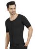 Dermapress Gynecomastia Compression garment with Short Sleeve| MICROPOLY FABRIC | Front Zip and Hook Closer| Tomboy Chest Binder| Chest, Abdomen & Back Support for Men| (Black, 4XL) view 4
