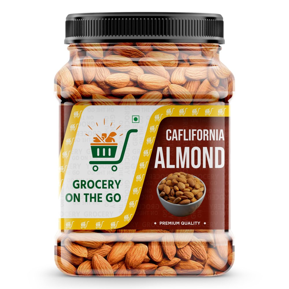GROCERY ON THE GO California Almonds Dried | Badam | High in Fiber & Boost Immunity | Real Nuts | Gluten Free & Zero Cholesterol | 500gm