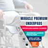 MIRACLE Disposable Underpads  Soft & Super Absorbent | 8-Hour Protection from Urine & Fecal Incontinence | Waterproof Bed & Surface Protector | 60x90 cm | Pack of 2 (20 Underpads) view 3