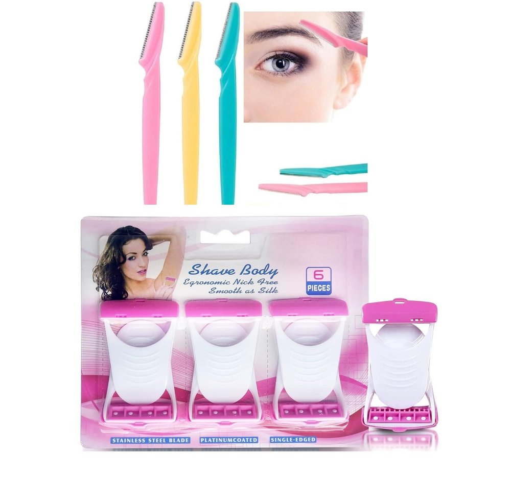 Bikini Line hair removal & Eyebrow Razor Combo for Women Precision Hair Removal, Sensitive Skin Friendly, Waterproof, Travel-Friendly Grooming Kit" Combo pack 6 pcs bikini line razor, 3 pcs eyebrow razor pack of 9