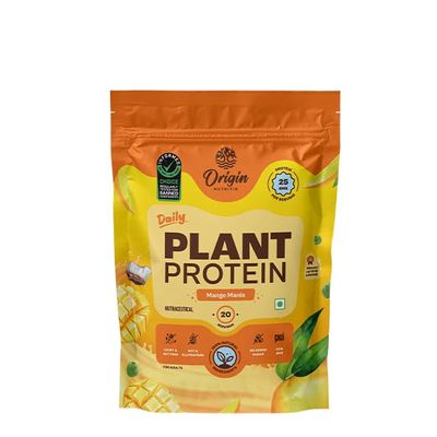 Origin Nutrition 100% Natural Plant Based Protein Powder, 821 gm, European Pea Protein Isolate & Pumpkin Seed, Mango Flavour with 25g per Protein Per Serve