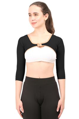 Dermapress Post Liposcution Arm Compression Garment || MICROPOLY FABRIC || Slimming Sleeves || Arms Posture Corrector || Shapewear || Post Surgical Arms Support (Black, S)