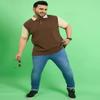 Bigbanana Men's Plus Size Solid Brown Polo Tshirt (Brusque,Brown,7XL) view 2