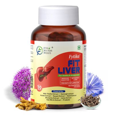 Fytika Fit Liver - 30 Tablets | Liver Detox Supplement | Liver Detox with Milk Thistle, Kalmegh, Kutaki, Kasani, Haldi | For Men & Women