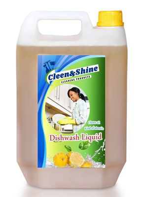 CleenandShine Dishwash Gel | Powerful Grease Removal | Tough on Stains, Gentle on Hands | Lemon Fresh | 5l