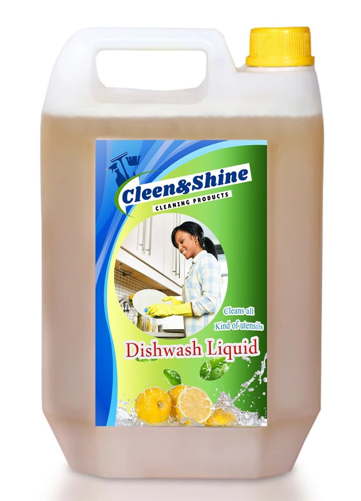 CleenandShine Dishwash Gel | Powerful Grease Removal | Tough on Stains, Gentle on Hands | Lemon Fresh | 5l