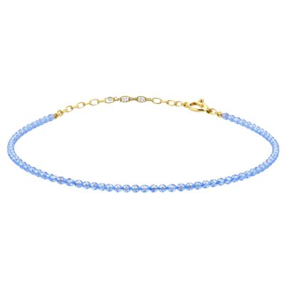 Certified Blue Chalcedony Bracelet for Women Men with Healing Crystal and Reiki Stone - Beautiful Gemstone 2mm Faceted Beaded Bracelet for Balance, Harmony & Positive Energy