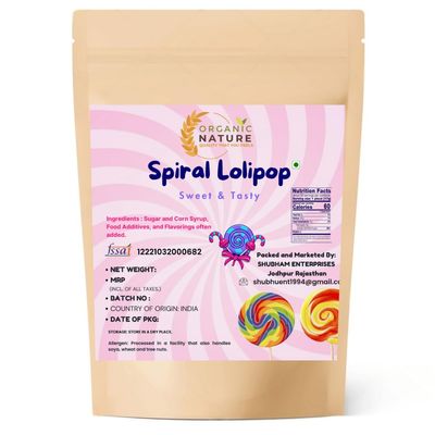 ORGANIC NATURE Classic Spiral Lollipops 40 Pieces | Multicolor Candy Treats | Kids & Party Favors